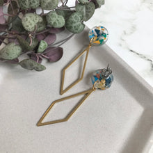 Load image into Gallery viewer, Confetti Dangly Diamond Earrings