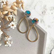Load image into Gallery viewer, Confetti Dangly Teardrop Earrings