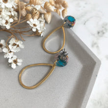 Load image into Gallery viewer, Confetti Dangly Teardrop Earrings