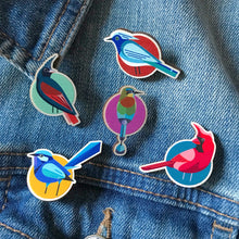 Load image into Gallery viewer, Wooden Pin Badge - Celestial Monarch