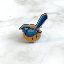 Load image into Gallery viewer, Wooden Pin Badge - Splendid Fairy Wren