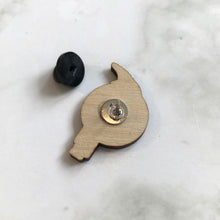 Load image into Gallery viewer, Wooden Pin Badge - Crested Bunting