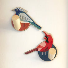 Load image into Gallery viewer, Wooden Wall Hook - Northern Cardinal