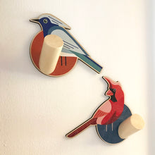 Load image into Gallery viewer, Wooden Wall Hook - Northern Cardinal