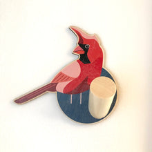 Load image into Gallery viewer, Wooden Wall Hook - Northern Cardinal