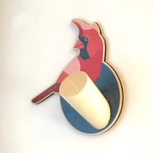 Load image into Gallery viewer, Wooden Wall Hook - Northern Cardinal