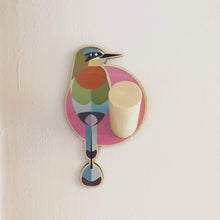 Load image into Gallery viewer, Wooden Wall Hook - Turquoise-Browed Motmot