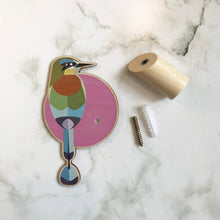 Load image into Gallery viewer, Wooden Wall Hook - Turquoise-Browed Motmot