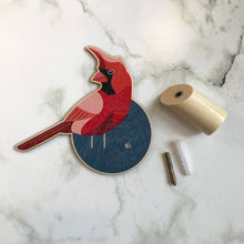 Load image into Gallery viewer, Wooden Wall Hook - Northern Cardinal