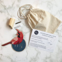 Load image into Gallery viewer, Wooden Wall Hook - Northern Cardinal