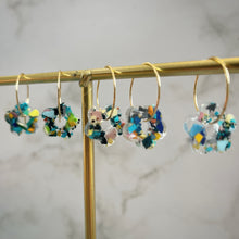 Load image into Gallery viewer, Confetti Gold Hoop Earrings
