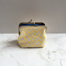 Load image into Gallery viewer, Yellow Chevron Metal Framed Purse
