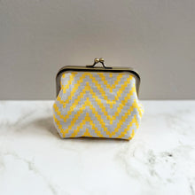 Load image into Gallery viewer, Yellow Chevron Metal Framed Purse
