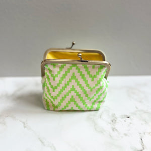 Green Chevron Metal Framed Purse