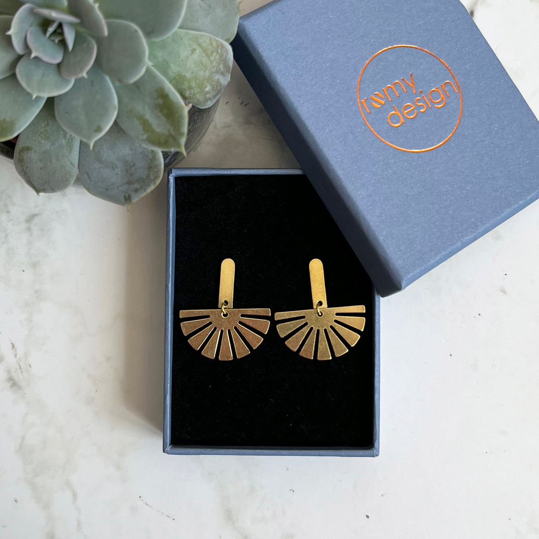 Half Sun Earrings in Gold