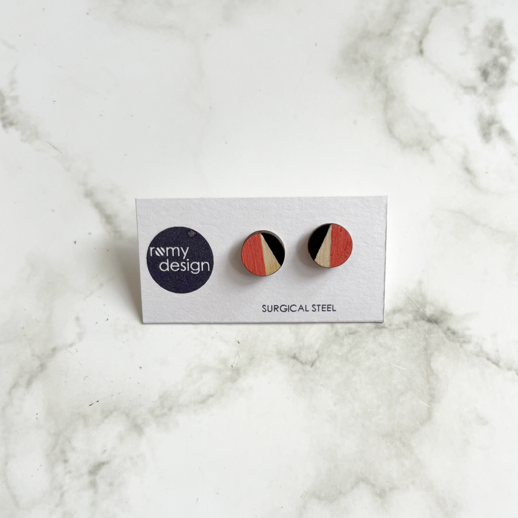 Mini Wooden Earring Studs