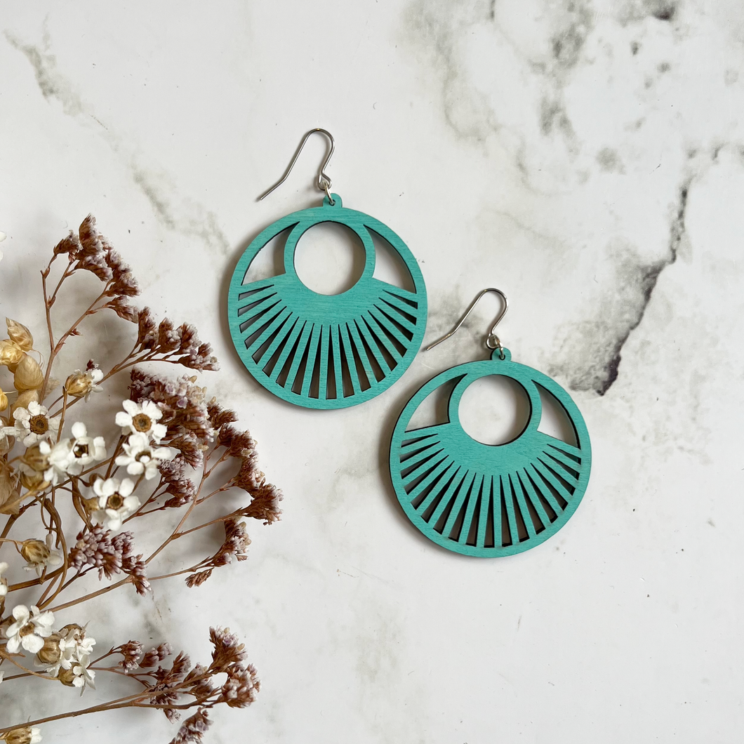 Wooden Dangly Earrings