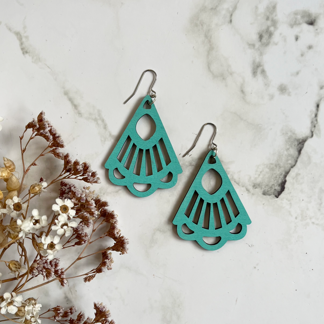 Wooden Dangly Earrings