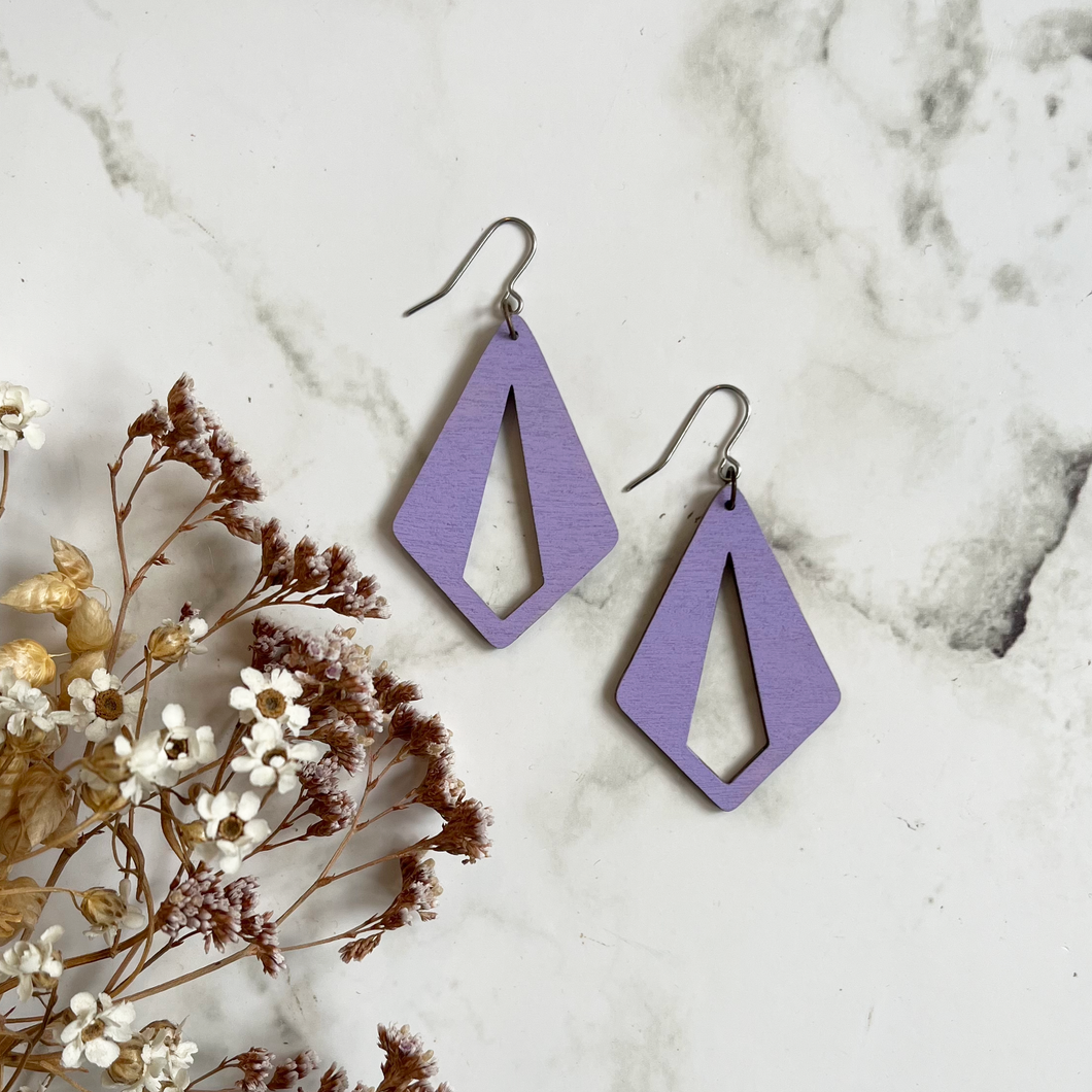 Wooden Dangly Earrings