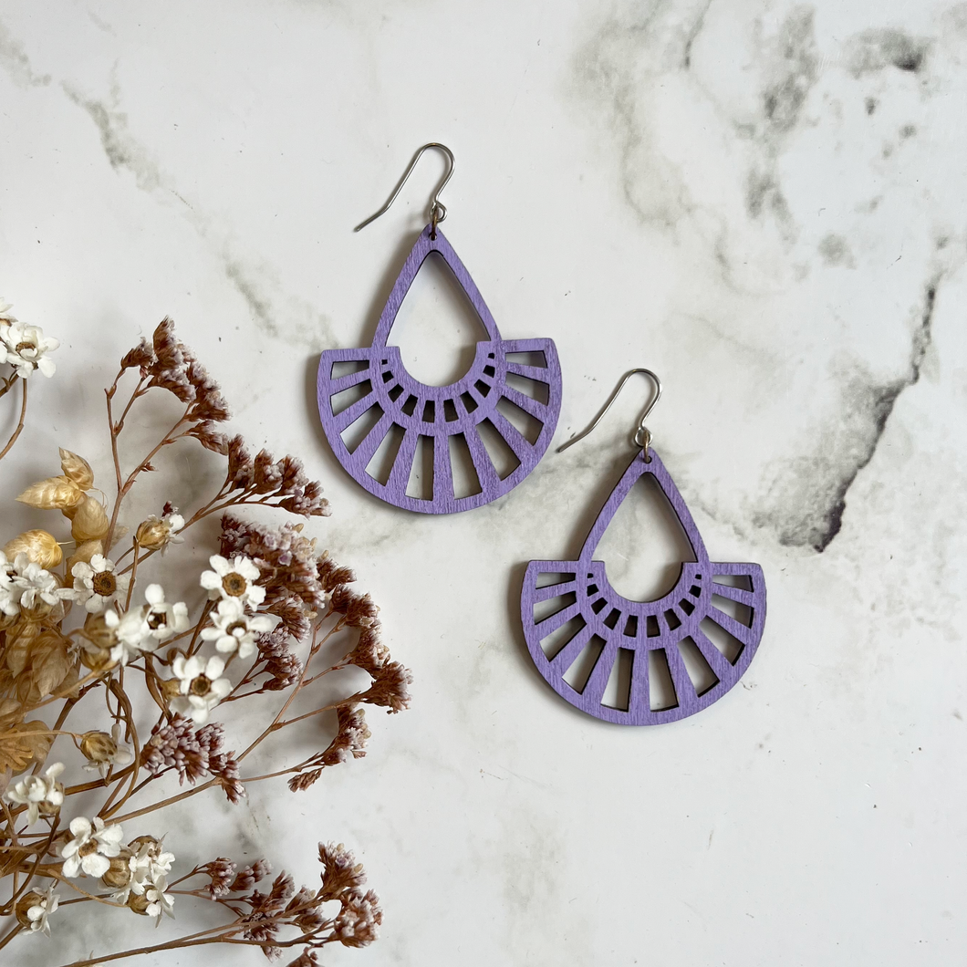 Wooden Dangly Earrings