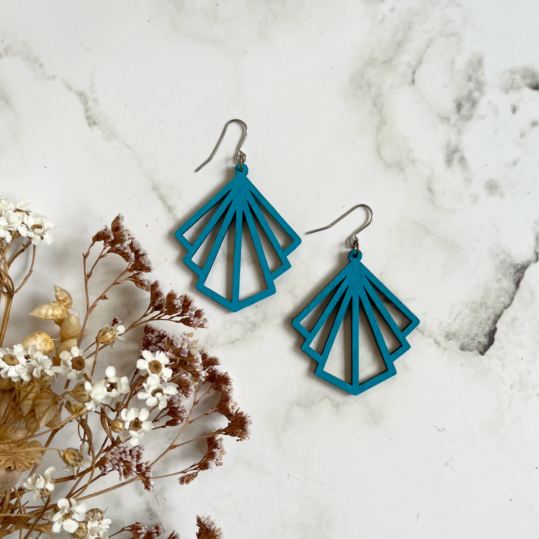 Wooden Dangly Earrings