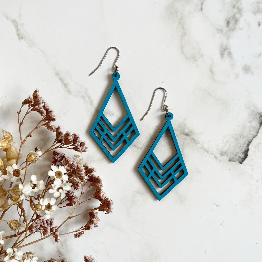 Wooden Dangly Earrings