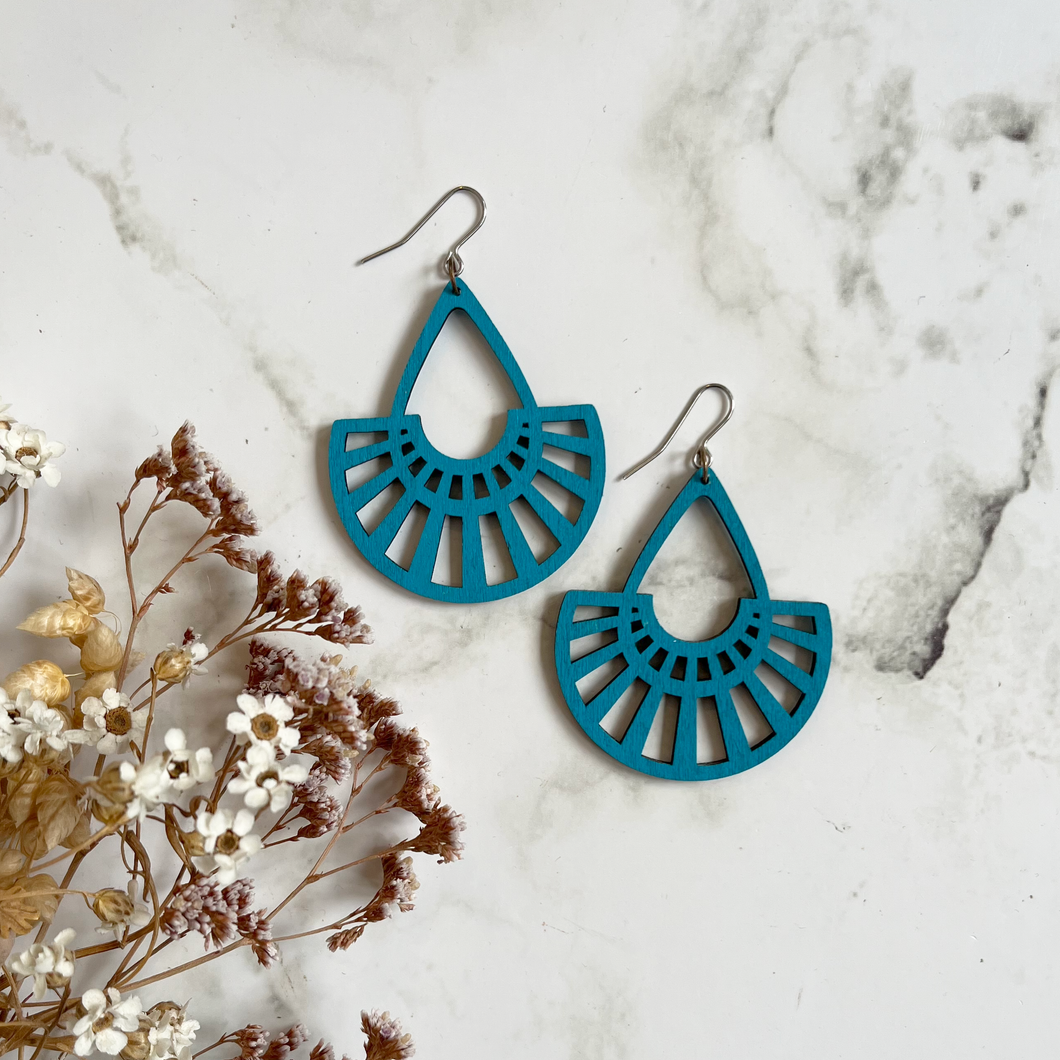 Wooden Dangly Earrings