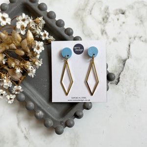 Light Blue Dangly Diamond Earrings