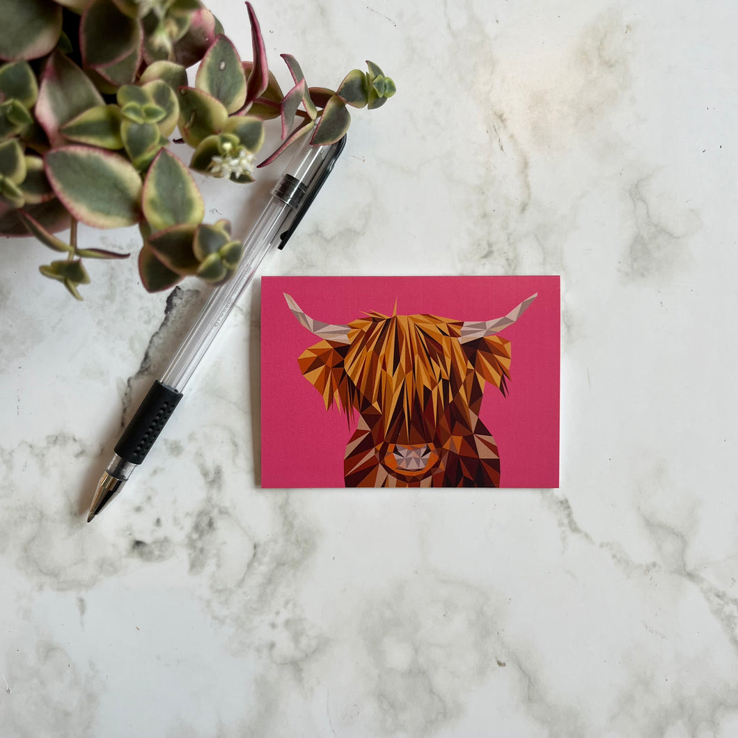 Highland Cow Mini Card