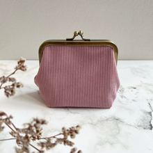 Load image into Gallery viewer, Soft Pink Corduroy Metal Framed Purse
