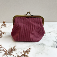 Load image into Gallery viewer, Dark Blush Corduroy Metal Framed Purse
