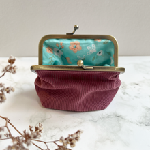 Load image into Gallery viewer, Dark Blush Corduroy Metal Framed Purse
