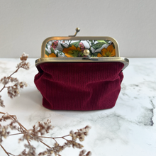 Load image into Gallery viewer, Burgundy Corduroy Metal Framed Purse
