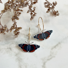Load image into Gallery viewer, Red Admiral Butterfly Earrings
