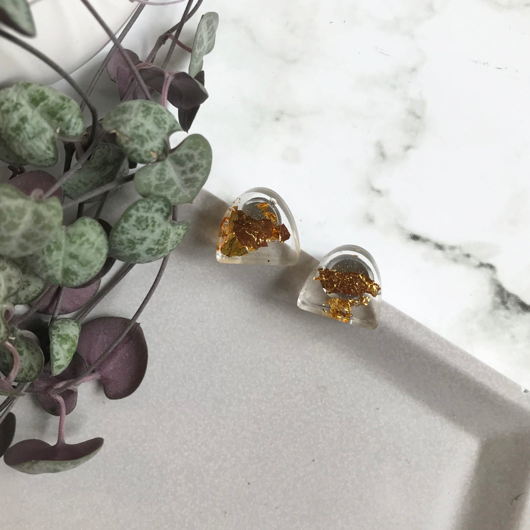 Gold Leaf Earring Studs