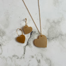 Load image into Gallery viewer, Gold Heart Earring Hoops
