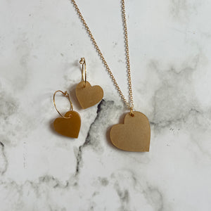 Gold Heart Earring Hoops