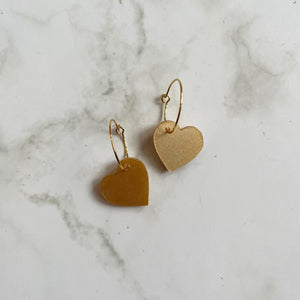 Gold Heart Earring Hoops