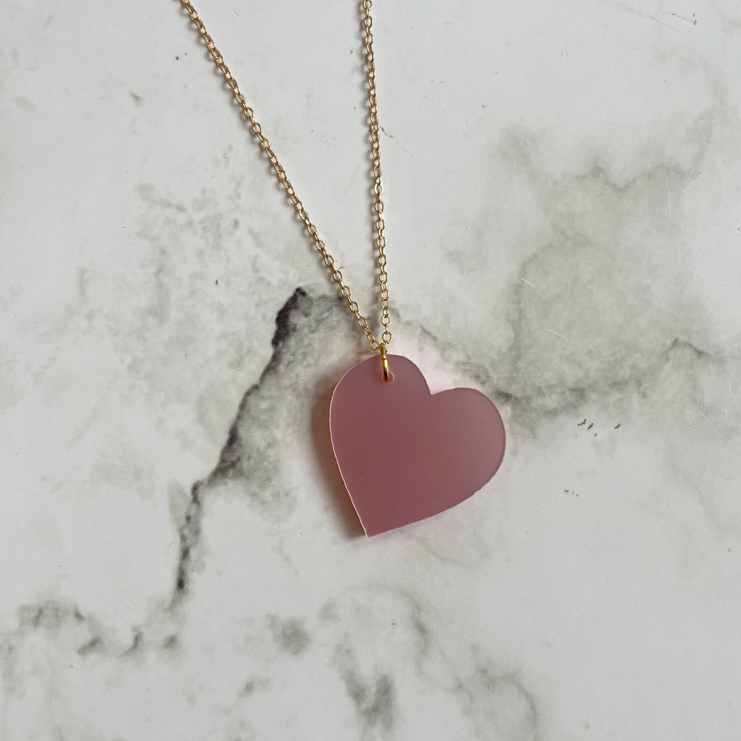 Pearl Pink Heart Necklace