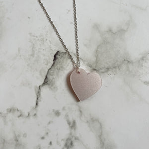 Metallic Pink Heart Necklace