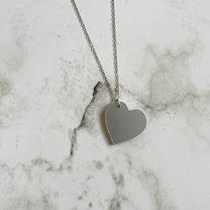 Metallic Pewter Heart Necklace