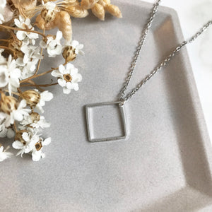 Silver Square Necklace
