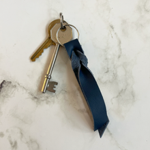 Load image into Gallery viewer, Blue Leather Keyring
