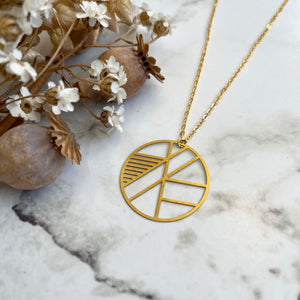 Geometric Circle Necklace