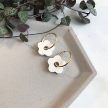 Load image into Gallery viewer, White &amp; Gold Hoop Earrings
