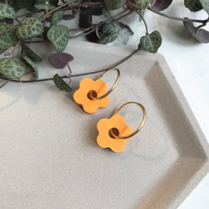 Orange & Gold Hoop Earrings