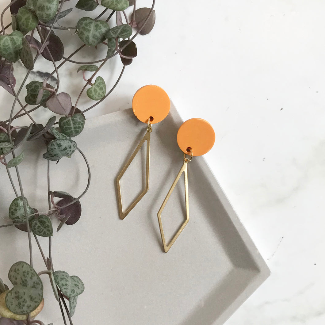 Orange & Gold Dangly Earrings