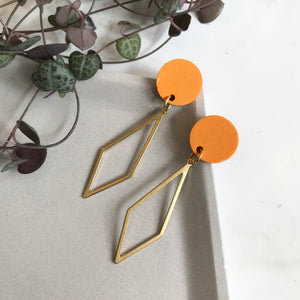 Orange & Gold Dangly Earrings