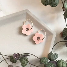 Load image into Gallery viewer, Pink &amp; Silver Hoop Earrings
