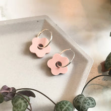 Load image into Gallery viewer, Pink &amp; Silver Hoop Earrings

